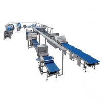 Ligne de tourage en U avec tables d’apprêtages multi-produits